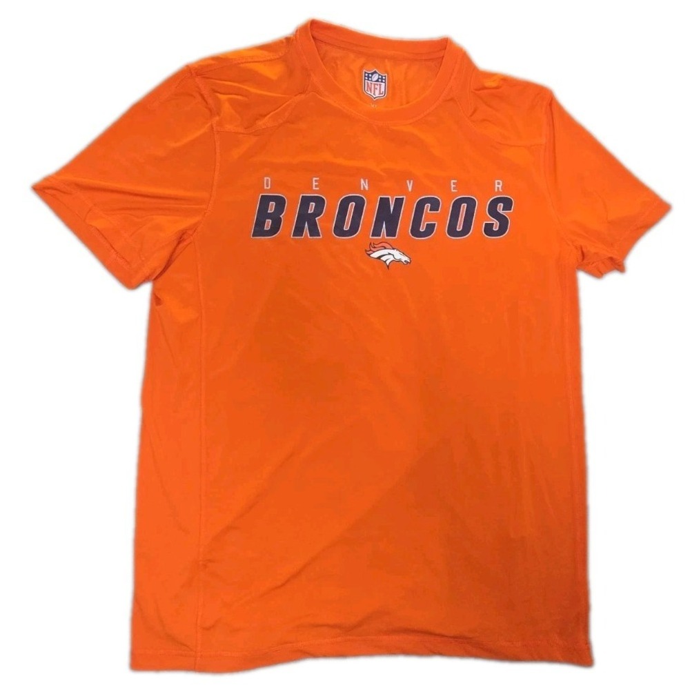 NFL Denver Broncos Shirt Mens XL Orange Performance Team Gear Athletic Tee